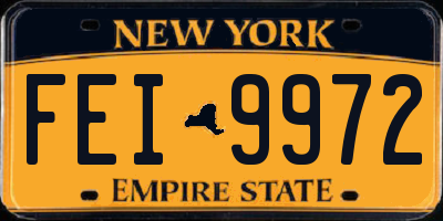 NY license plate FEI9972