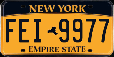 NY license plate FEI9977