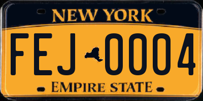 NY license plate FEJ0004