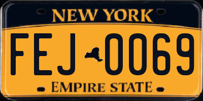 NY license plate FEJ0069