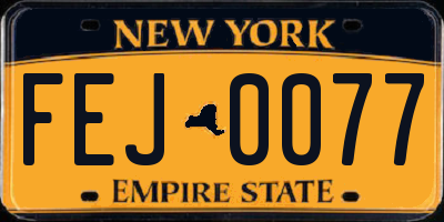 NY license plate FEJ0077
