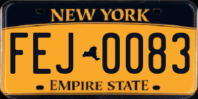 NY license plate FEJ0083