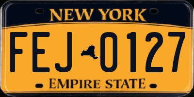 NY license plate FEJ0127