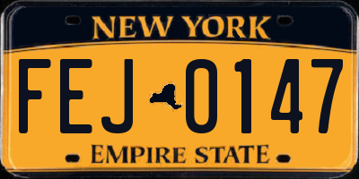 NY license plate FEJ0147