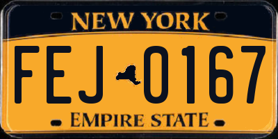 NY license plate FEJ0167