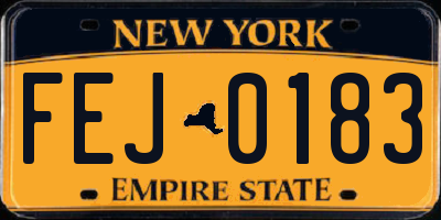 NY license plate FEJ0183