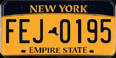 NY license plate FEJ0195
