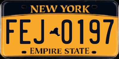 NY license plate FEJ0197