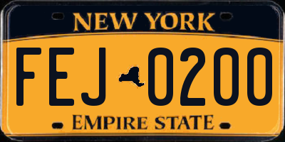 NY license plate FEJ0200