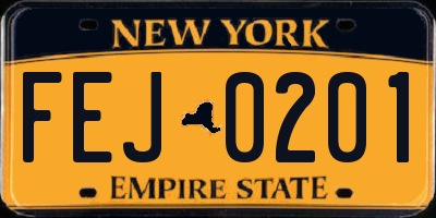 NY license plate FEJ0201