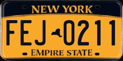 NY license plate FEJ0211