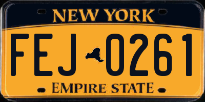 NY license plate FEJ0261