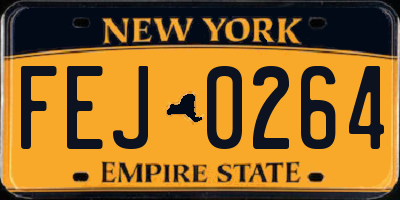 NY license plate FEJ0264