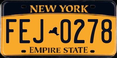 NY license plate FEJ0278