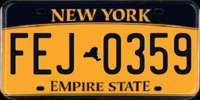 NY license plate FEJ0359