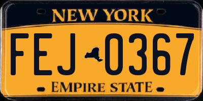 NY license plate FEJ0367