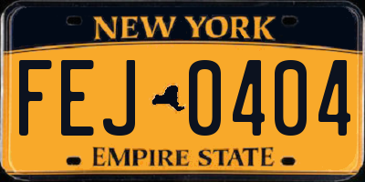 NY license plate FEJ0404