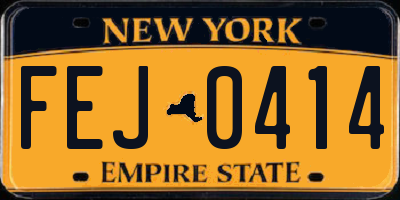 NY license plate FEJ0414