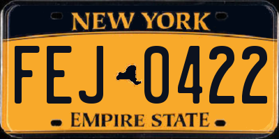 NY license plate FEJ0422