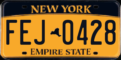 NY license plate FEJ0428