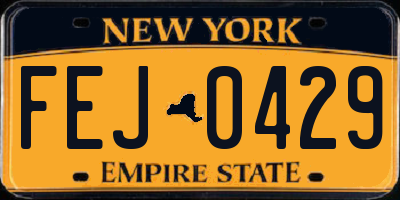 NY license plate FEJ0429