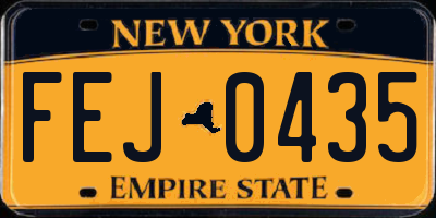 NY license plate FEJ0435