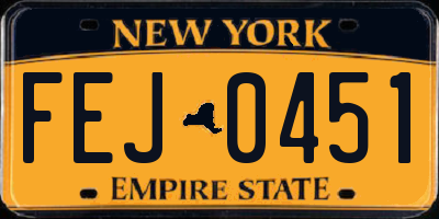 NY license plate FEJ0451