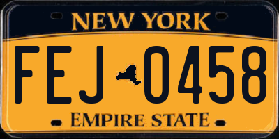 NY license plate FEJ0458
