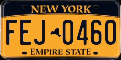 NY license plate FEJ0460