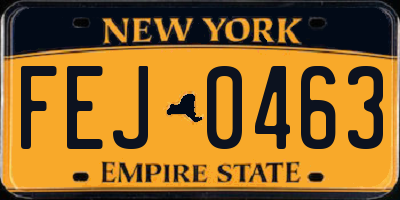 NY license plate FEJ0463
