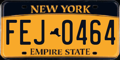 NY license plate FEJ0464