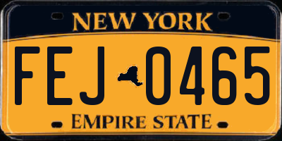 NY license plate FEJ0465