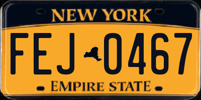 NY license plate FEJ0467