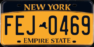 NY license plate FEJ0469