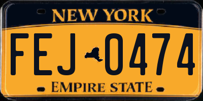 NY license plate FEJ0474