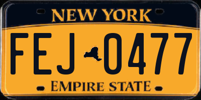 NY license plate FEJ0477