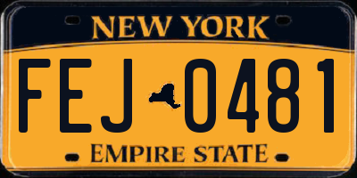 NY license plate FEJ0481