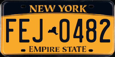 NY license plate FEJ0482