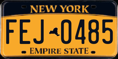 NY license plate FEJ0485