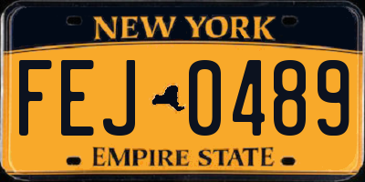 NY license plate FEJ0489