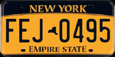 NY license plate FEJ0495