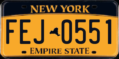 NY license plate FEJ0551
