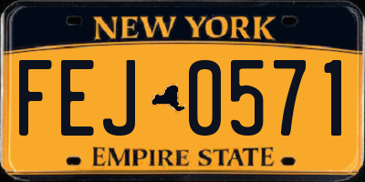 NY license plate FEJ0571