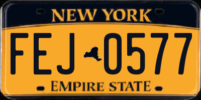 NY license plate FEJ0577