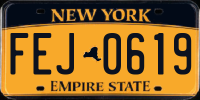NY license plate FEJ0619