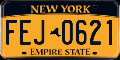 NY license plate FEJ0621