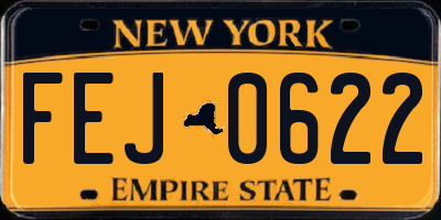 NY license plate FEJ0622