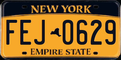 NY license plate FEJ0629