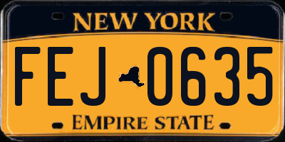 NY license plate FEJ0635
