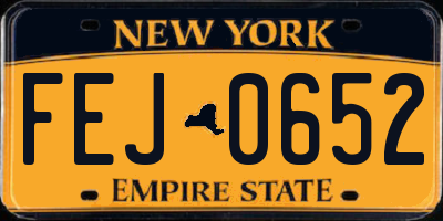 NY license plate FEJ0652